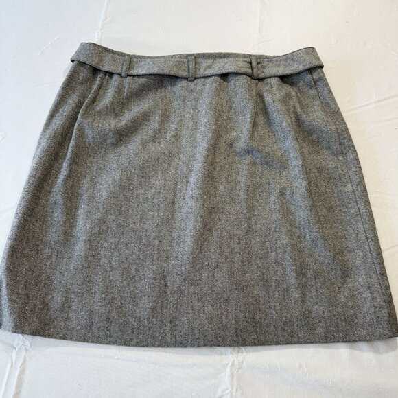 ANN TAYLOR Skirt Womens Sz 14 Wool Blend Button Academia Old Money Office NWT - Picture 2 of 8